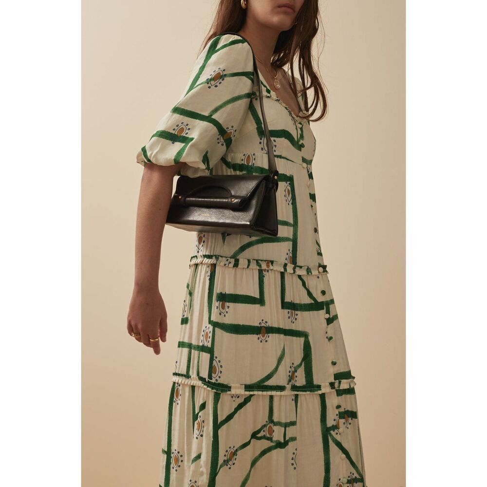 SANCIA Harlow Button-front Tiered Maxi Dress In Green Brunch Summer size S NWT - Picture 3 of 8